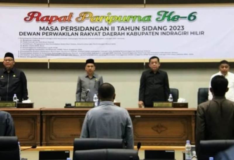 DPRD Inhil Gelar Rapat Paripurna Penyampaian 6 Ranperda Tahun 2023
