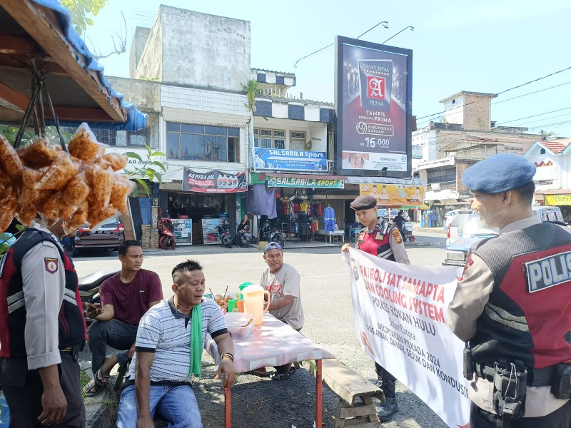 Ciptakan Situasi Kondusif Pilkada, Polres Rohul Patroli Ditempat Keramaian