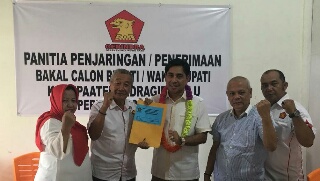 Marlius Tercatat sebagai Kader Tunggal Partai Gerindra Maju  Pilkada Tahun 2020