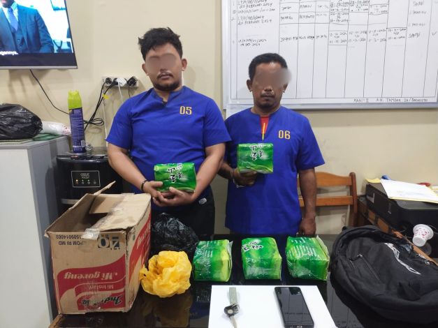 Tangkapan Kakap, Polres Dumai Ringkus Dua Pengedar Barang Bukti 5 Kg Sabu