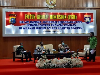 Tumbuhkan Kesadaran Dampak Bahaya Peti, Polres Kuansing Gelar FGD 