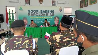 Kapolda Riau Ngopi Bareng Ansor, Purwaji Ungkap Peran Polda Berdirinya 