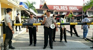 Jelang Pilkada Serentak, Polres Inhil Gelar Simulasi Alarm Stelling & Sispam Mako