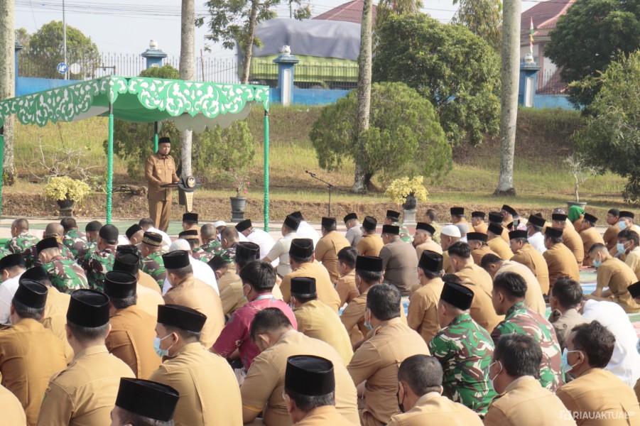 Diguyur Hujan Usai Kemarau Panjang, Pemkab Inhu Gelar Shalat Dhuha dan Doa Bersama