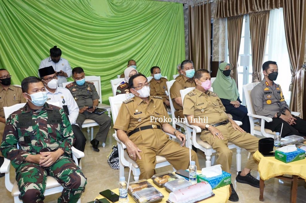 Bupati Inhil Ikuti Rapat Penanggulangan Covid-19 Bersama Presiden Jokowi