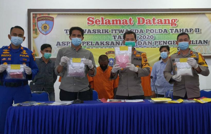 Dibawa dari Malaysia, Polres Inhil Gagalkan Penyelundupan Ekstasi dan Shabu di Perairan Pulau Burung