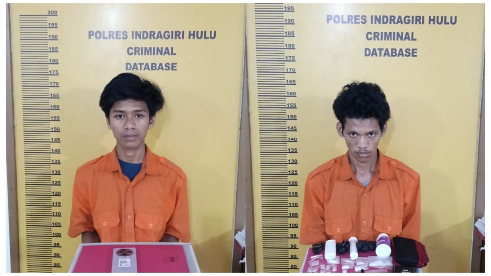 Dua Pemuda Air Molek Inhu Diringkus Polisi, Puluhan Paket Sabu Siap Edar Berhasil  Disita