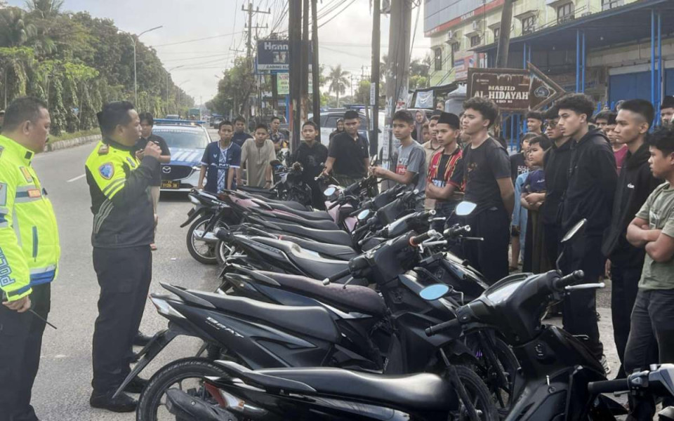 Polisi Amankan 57 Sepeda Motor Balap Liar di Pekanbaru