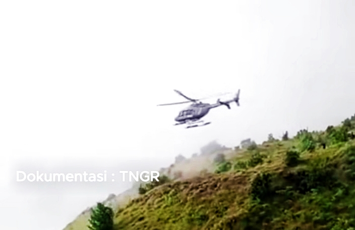 Tim BTNGR Kirim Heli Evakuasi Pendaki Bule Jatuh di Jurang Gunung Rinjani