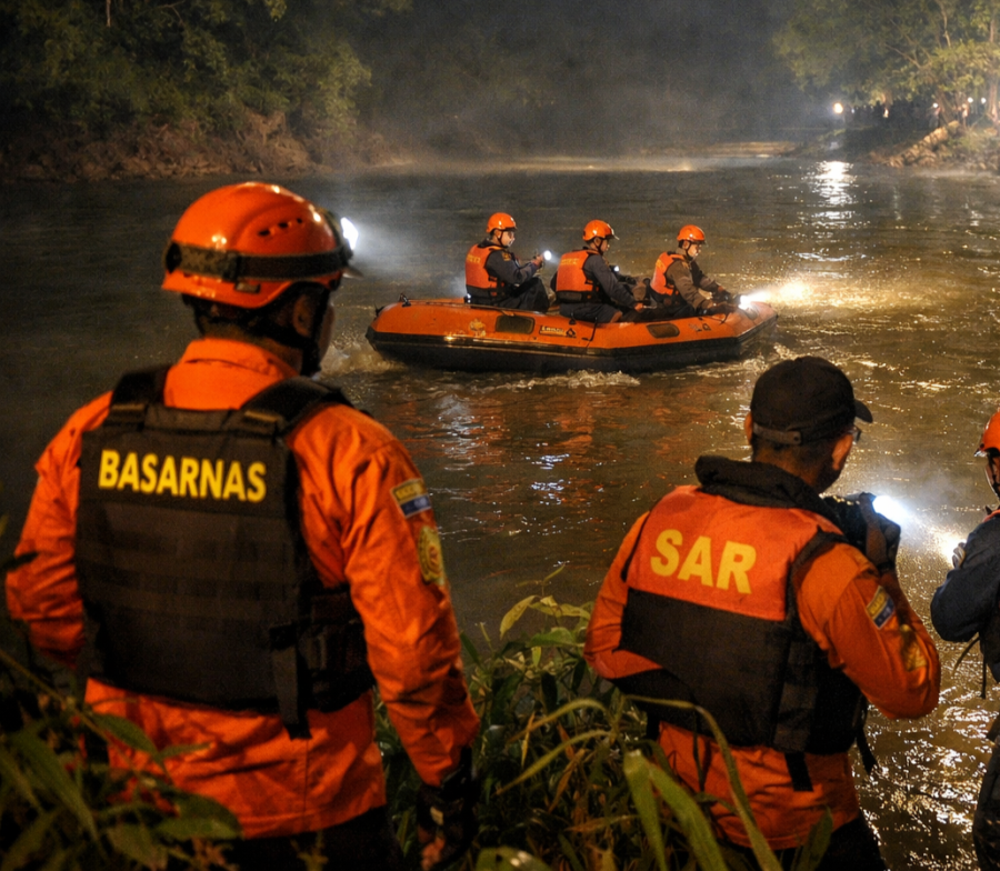 Tim SAR Masih Lakukan Pencarian Bocah 8 Tahun Tenggelam di  Sungai Ngaso Rohul