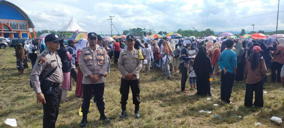 Personil Polres Kuansing Amankan Rangkaian Kampanye Paslon Pilkada Serentak 2024