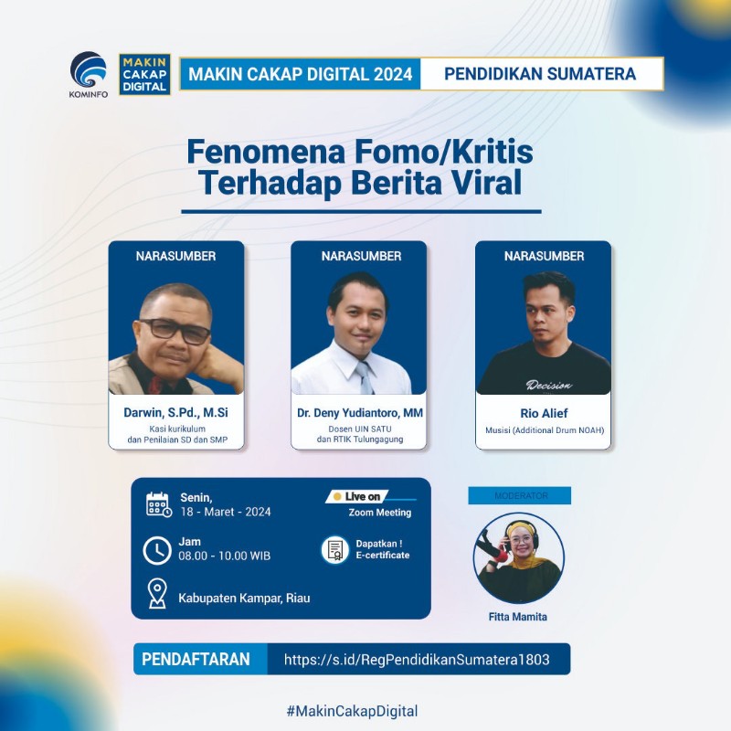 Berbagi Jurus Cegah FOMO, Kemenkominfo Gelar Webinar untuk Komunitas Pendidikan di Kampar