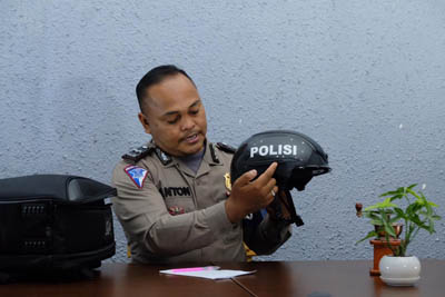 Polda Riau Gunakan Smart Helmed Thermal 
