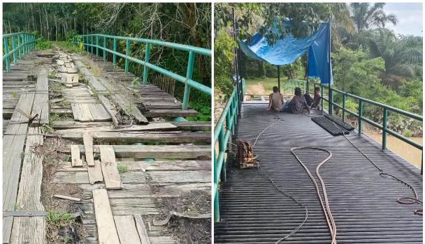 Jembatan Kembali Mulus, Warga Munsalo Kopah Apresiasi Plt Bupati Suhardiman