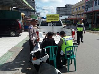 Polres Inhil Lakukan Penyusuran Jalan Seputaran Kota