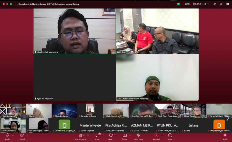 PTUN Pekanbaru dan KI Perkuat Sinergi Keterbukaan Informasi melalui Inovasi Aplikasi e-Berkas