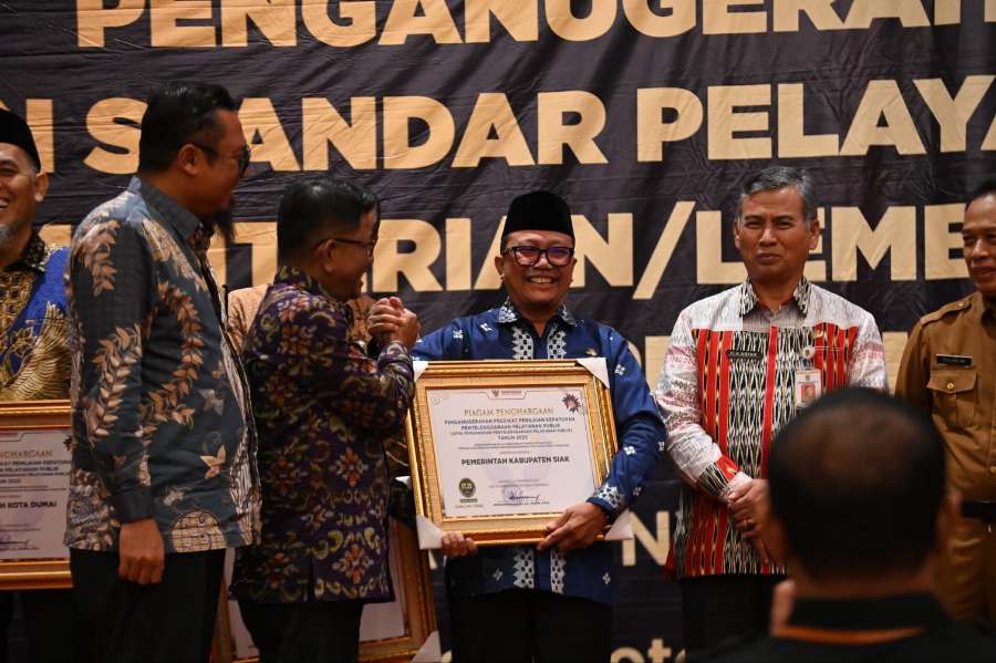 Siak Peringkat Lima Hasil Penilaian Kepatuhan Penyelenggaraan Pelayanan Publik 2023