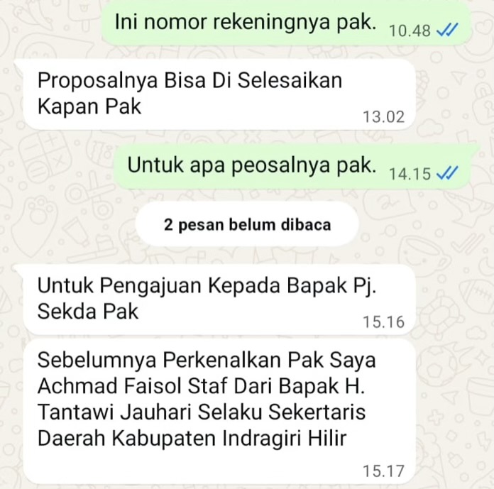 Sekda Inhil Imbau Pengurus Masjid Waspada Penipuan Bermodus Proposal Bantuan