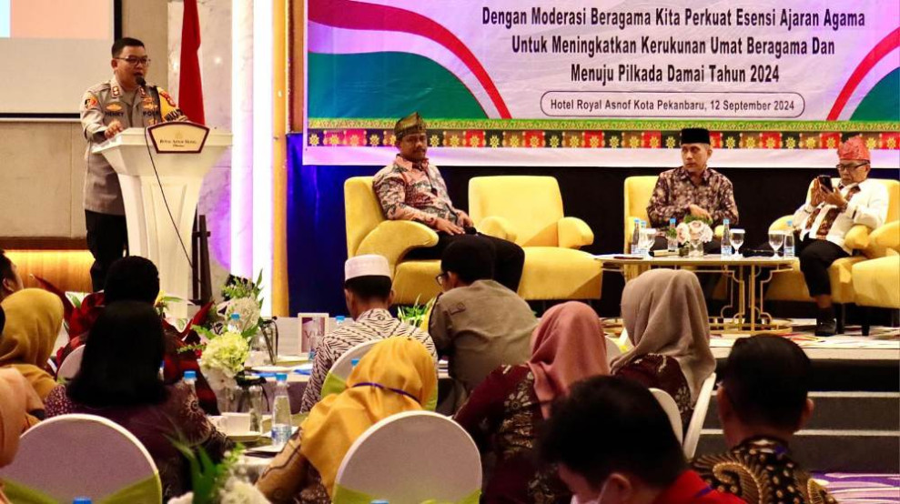 Di Hadapan Para Guru Agama, Wakapolresta Pekanbaru Minta Sukseskan Pilkada 2024