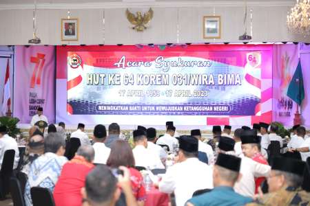 Wabup Siak Husni Merza Hadiri Syukuran HUT ke-64 Korem 031/Wirabima