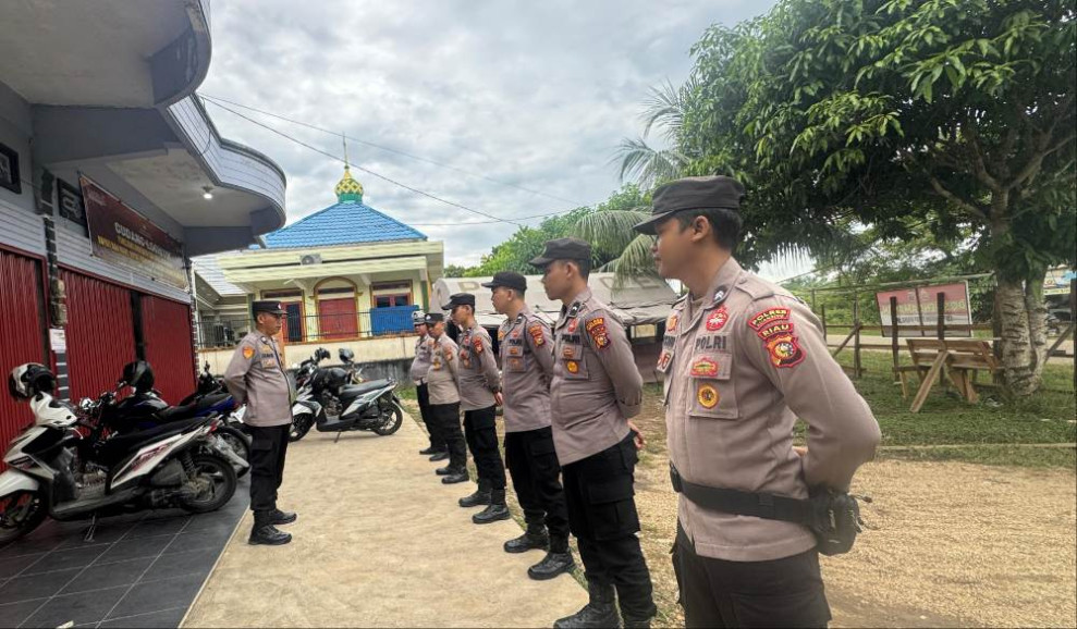 Pengamanan Gudang Logistik KPU Dilaksanakan Polres Kuansing Dalam Rangka Operasi Mantap Praja Lancang Kuning