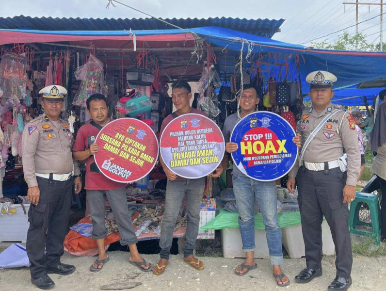 Satlantas Polres Rohil Sosialisasi Tertib Berlalu Lintas dan Pilkada Damai 2024