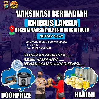 Ayo Vaksin, Lansia Vaksin di Gerai Polres Inhu Bakal Diberi Hadiah