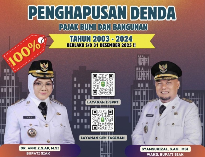 Ringankan Beban Masyarakat di Hari Jadi ke-26, Pemkab Siak Hapus Denda PBB