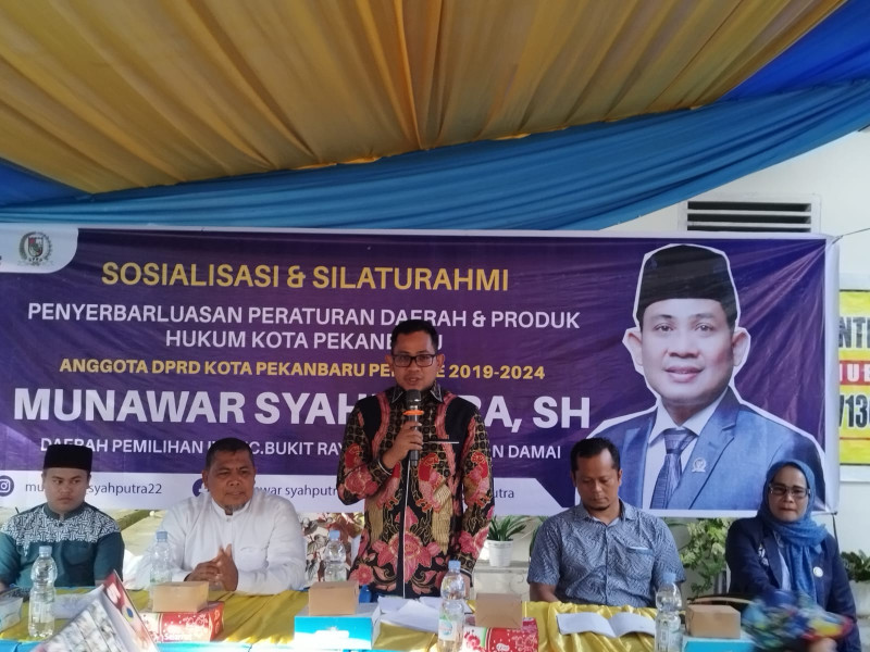 Munawar Syahputra Gelar Sosialisasi Perda Kota Pekanbaru Nomor 4 Tahun 2021