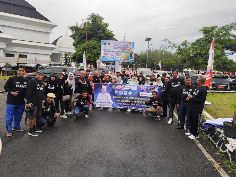 HPN 2026 Banten,  Delegasi  PWI Riau Meriahkan Jalan Sehat