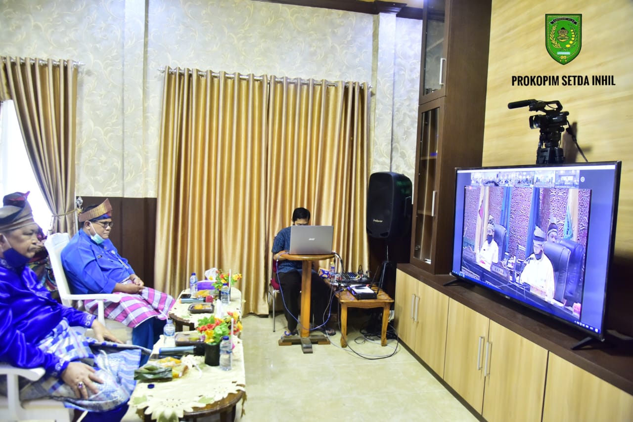 HUT Riau ke-63, Pemkab Inhil Ikuti Rapat Paripurna Istimewa Secara Virtual