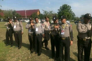 Polresta Pekanbaru Lakukan Simulasi Pengamanan Pemungutan Suara 