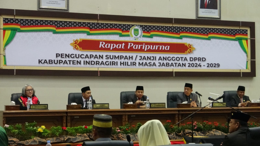 DPRD Inhil Gelar Rapat Paripurna Pengucapan Sumpah Janji Anggota