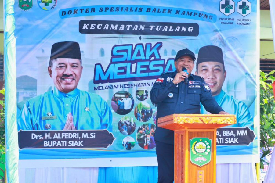 Bupati Alfedri Disambut Hangat dalam Program Siak Melesat Kecamatan Tualang
