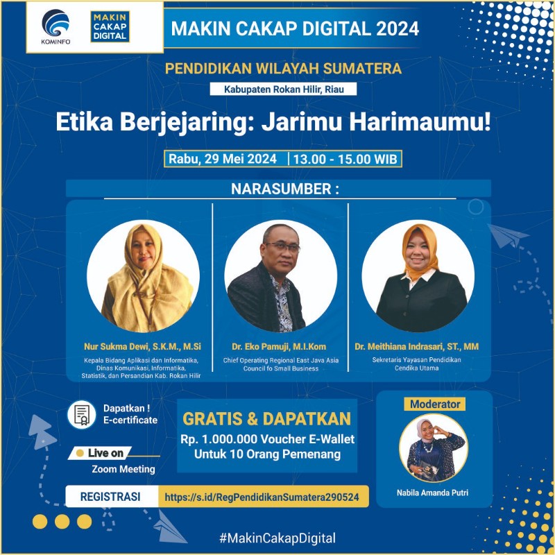 Webinar Kominfo di Rokan Hilir, Bahas Etika Berjejaring: Jarimu Harimaumu!