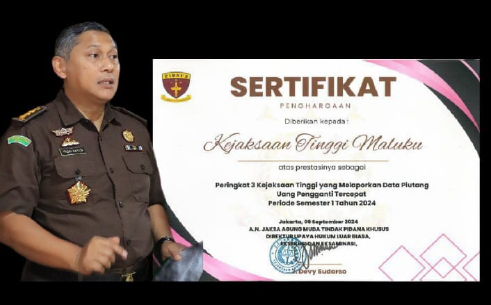 Pidsus Kejati Maluku Terima Penghargaan Terbaik III