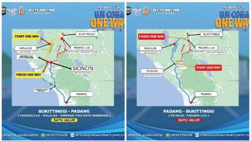 Mulai Hari Ini, One Way Padang-Bukittinggi Diterapkan, Yuk Simak Aturan Mainnya dari  Kapolda   