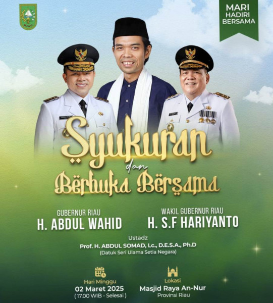 Bersama UAS, Gubri-Wagubri Akan Gelar Syukuran Sambil Buka Puasa dengan Masyarakat