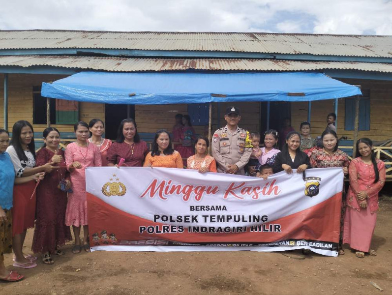 Minggu Kasih, Polsek Tempuling Ajak Jemaat Gereja Jaga Kamtibmas Pilkada 2024