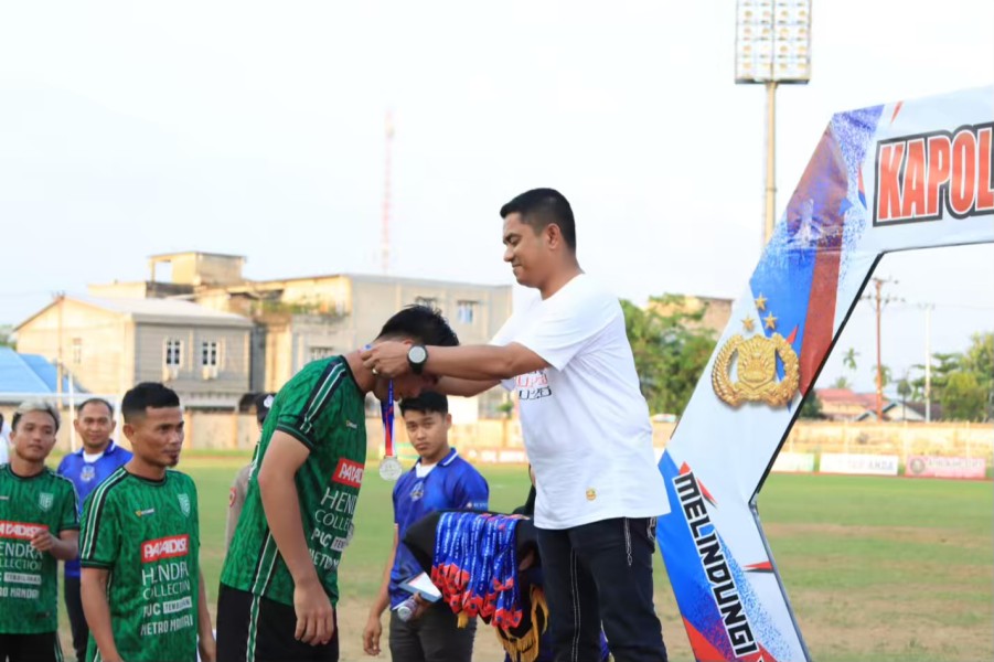 Tournement Sepakbola Kapolres Inhil Cup 3 Ditutup, AKBP Farouk : Momentum Bangun Semangat Sportivitas