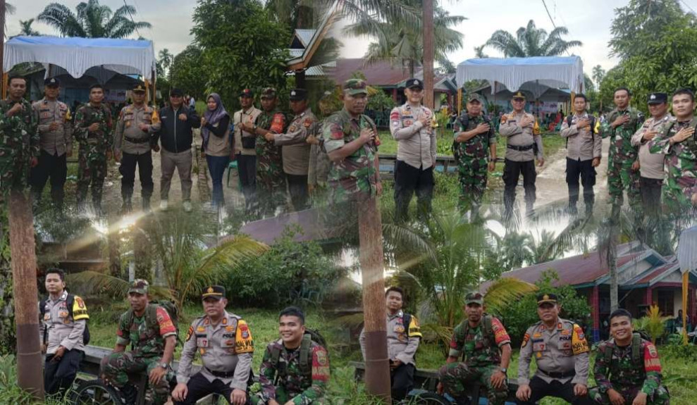 Polsek Tempuling Lakukan Pengamanan Kampanye Paslon Pilkada di Desa Teluk Jira