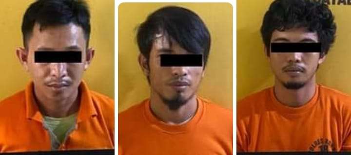 Lagi Asyik Nyedot Shabu, 3 Pria Desa Kota Baru Diciduk Unit Reskrim