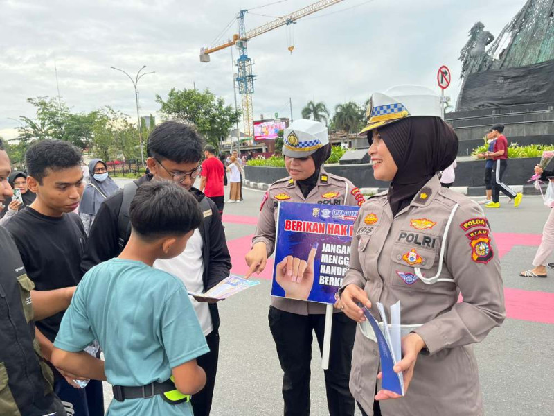 Jelang Pencoblosan, Ditlantas Polda Riau Gencar Sosialisasi Pilkada Damai