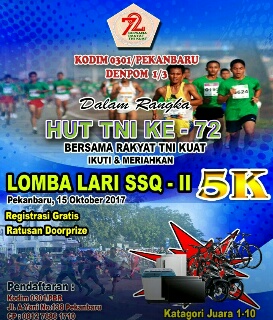 Pasi Ops Kodim 0301 Pekanbaru Ajak Wartawan Lomba Lari 5K