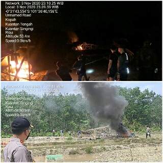 Aktivitas PETI Kembali 'Menjamur' di Kuansing, 25 Unit Alat Dompeng Hangus Dibakar Aparat