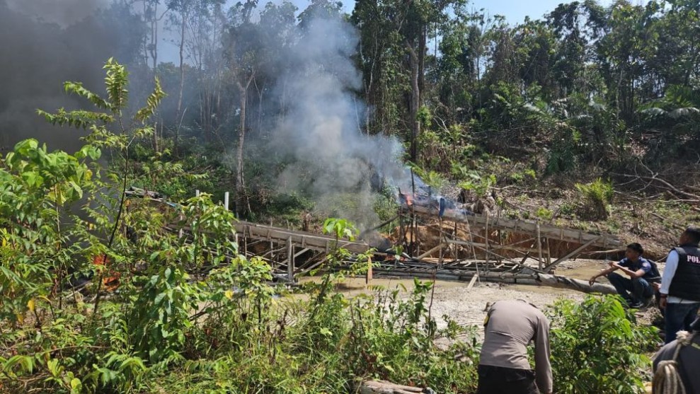 Polres Inhu Razia PETI Besar-besaran di Sepanjang Sungai Indragiri