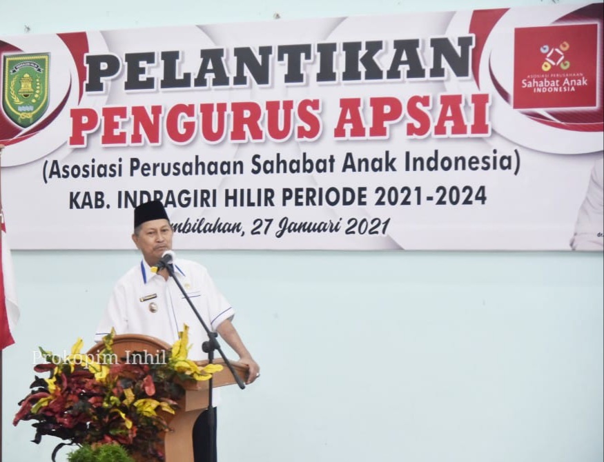 Wabup SU Hadiri Pelantikan APSAI Inhil secara Virtual