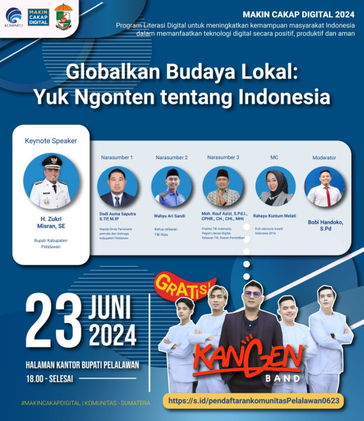 Digelar 23 Juni, Kemenkominfo Gelar Sosialisasi Digital di Pelalawan