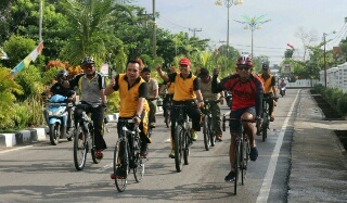 Kapolres, Dandim dan Ketua Komisi I DPRD Inhil Gowes Bersama